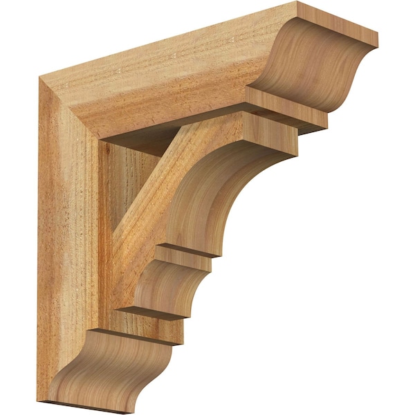 Ekena Millwork Balboa Traditional Rough Sawn Bracket w/ Offset Brace, Western Red Cedar, 6"W x 16"D x 16"H BKT0604X16X16BOA01RWR - main